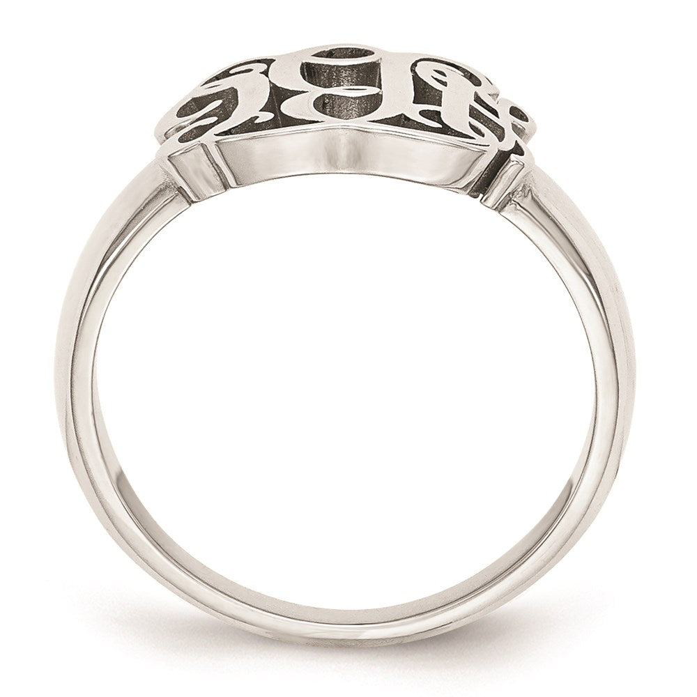 14K Weißgold Siegelring mit Monogramm