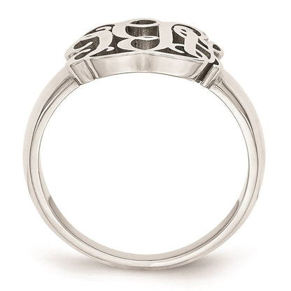 14K Weißgold Siegelring mit Monogramm