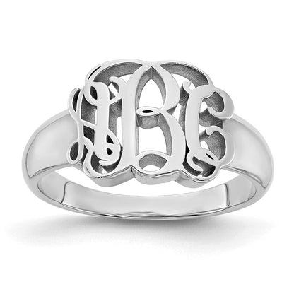 14K Weißgold Siegelring mit Monogramm
