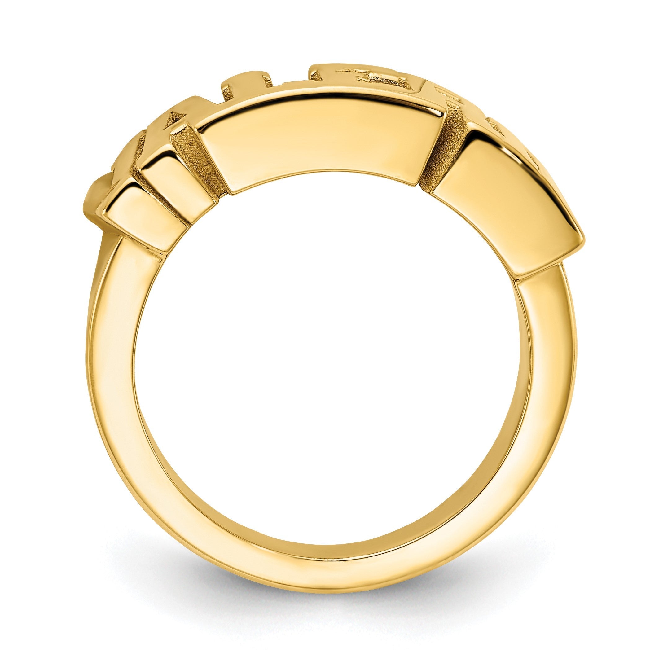 14K Gelbgold Ausgeschnitten Name Ring