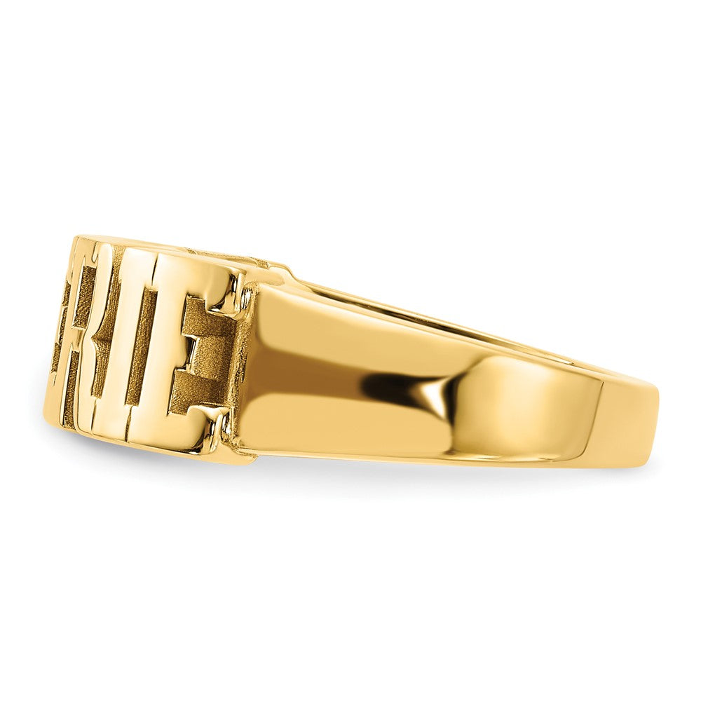14K Gelbgold Ausgeschnitten Name Ring