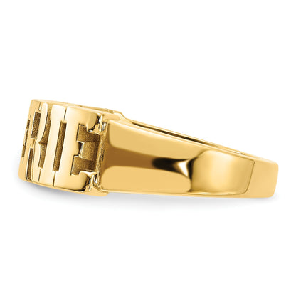 14K Gelbgold Ausgeschnitten Name Ring