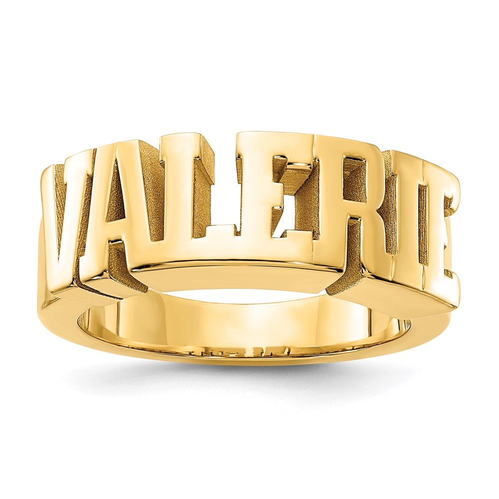 Vergoldet Sterlingsilber/gold Ausgeschnitten Name Ring