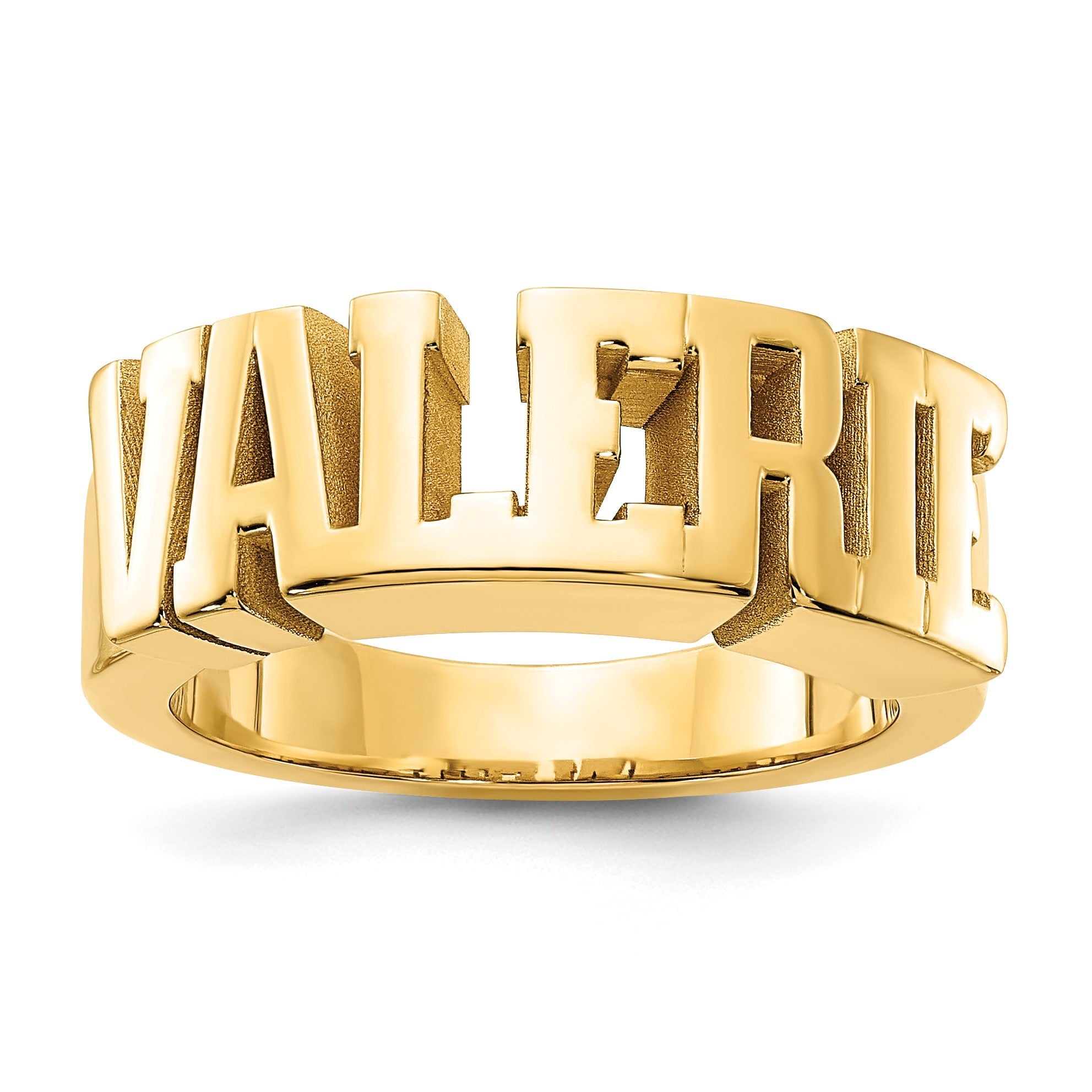 14K Gelbgold Ausgeschnitten Name Ring