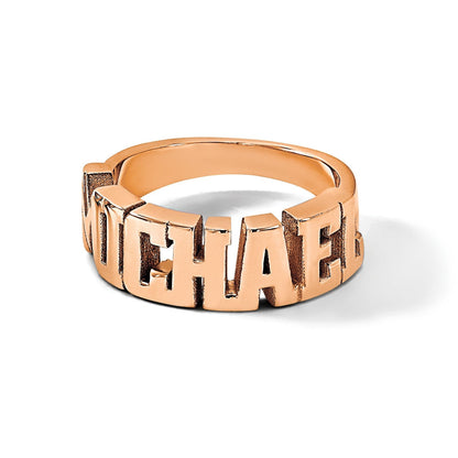 14K Roségold Ausgeschnitten Name Rings