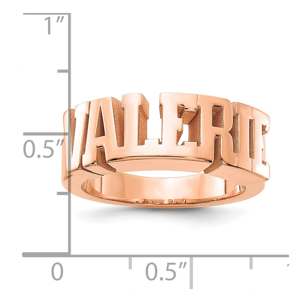 Roségoldbeschichtet Sterlingsilber /rose Ausgeschnitten Name Rings
