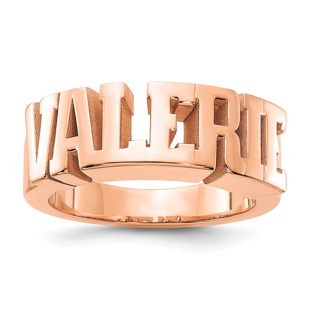 Roségoldbeschichtet Sterlingsilber /rose Ausgeschnitten Name Rings