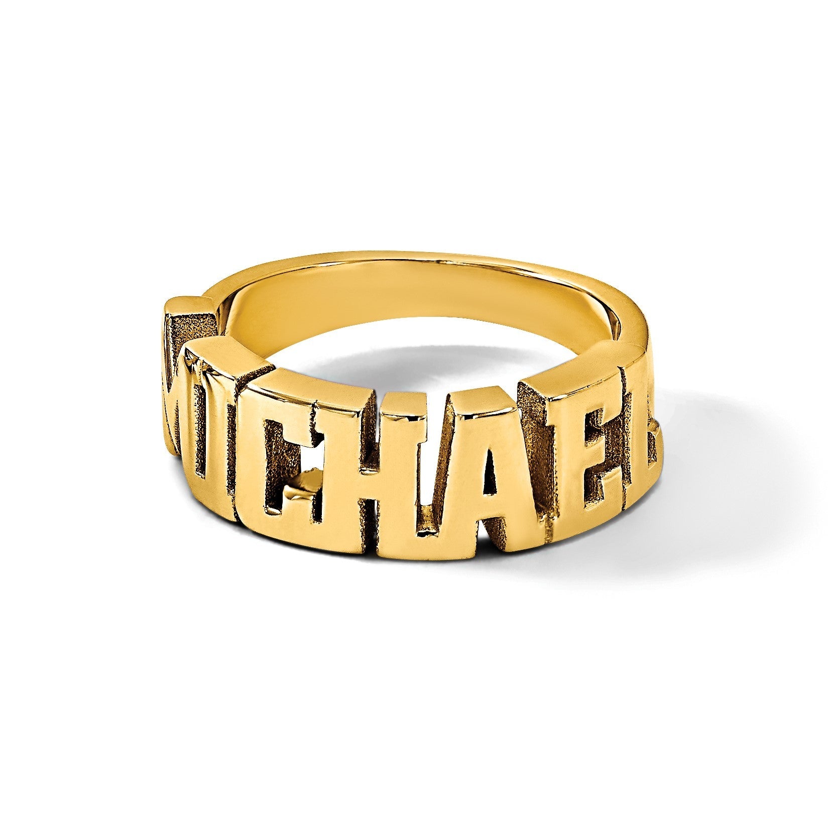 14K Gelbgold Ausgeschnitten Name Ring