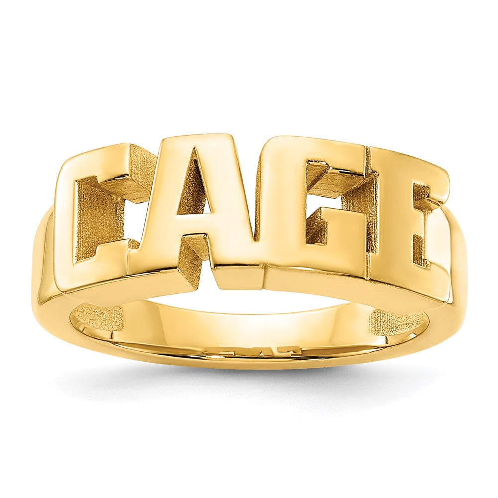 14K Gelbgold Ausgeschnitten Name Ring
