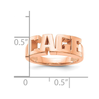 14K Roségold Ausgeschnitten Name Ring