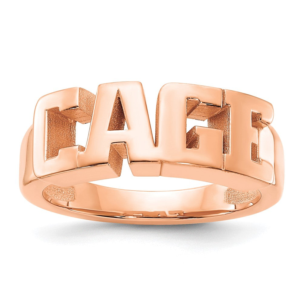 14K Roségold Ausgeschnitten Name Ring