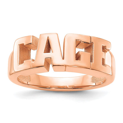 14K Roségold Ausgeschnitten Name Ring