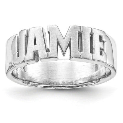 14K Weißgold Ausgeschnitten Name Ring