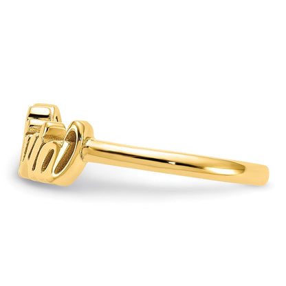 14K Gelbgold Name Platte Ring