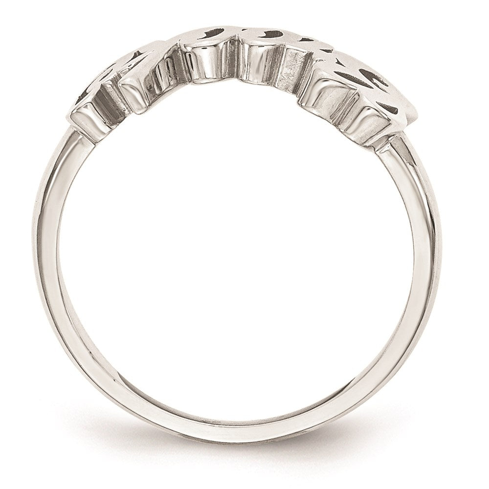 14K Weißgold Polierter Namensring