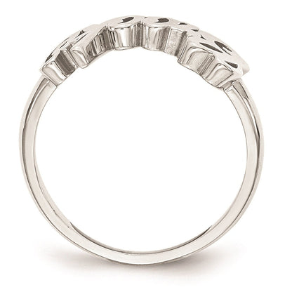 14K Weißgold Polierter Namensring
