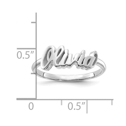 14K Weißgold Polierter Namensring