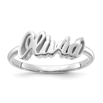 14K Weißgold Polierter Namensring