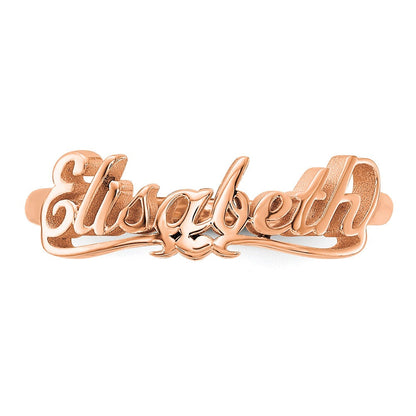 Roségoldbeschichtet Sterlingsilber /rose Name Platte Ring