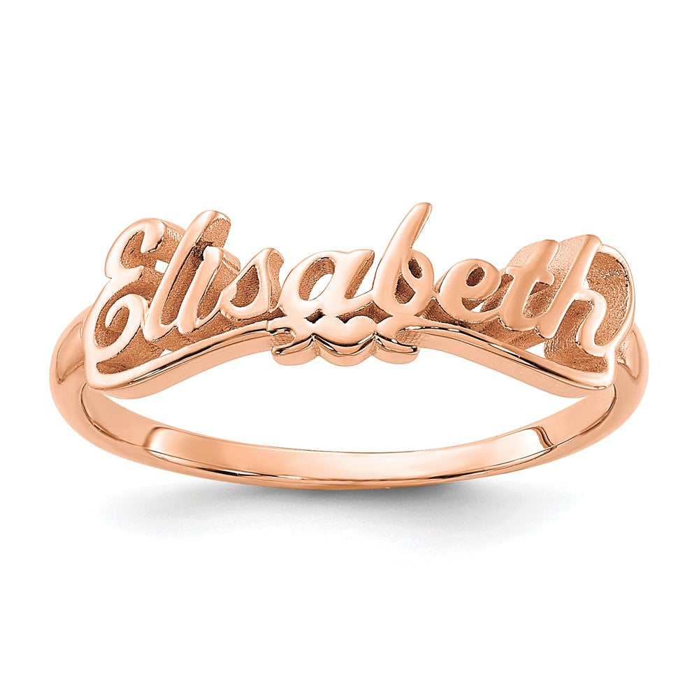 14K Roségold Name Platte Ring