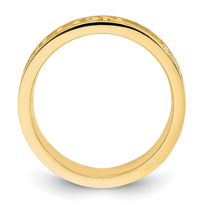 Vergoldet Poliert und Sandgestrahlt Name Ring