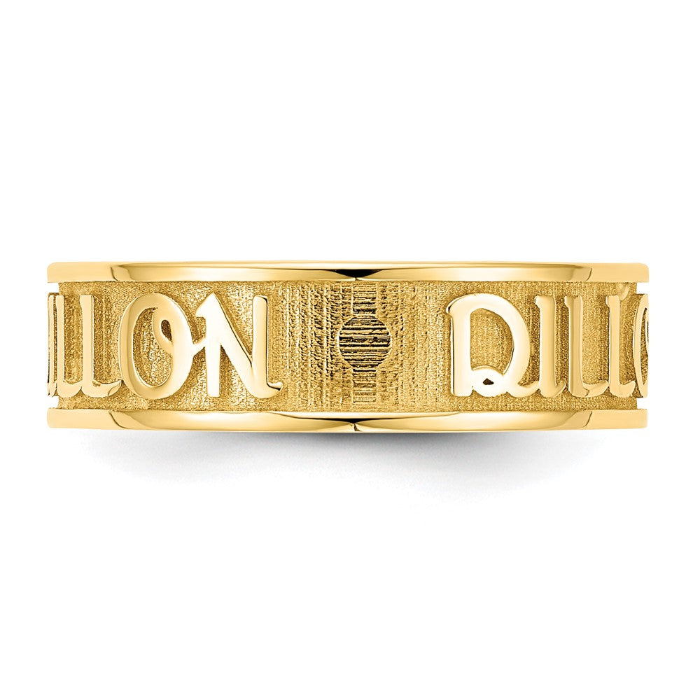 Vergoldet Poliert und Sandgestrahlt Name Ring