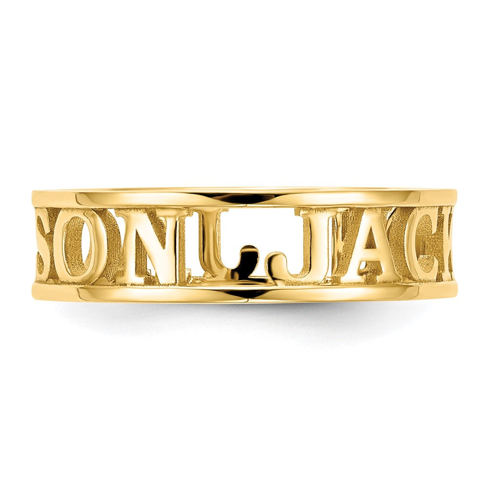 Vergoldet Sterlingsilber /gold Ausgeschnitten Name Ring