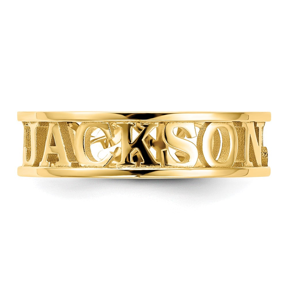 Vergoldet Sterlingsilber /gold Ausgeschnitten Name Ring
