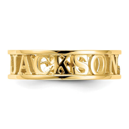 Vergoldet Sterlingsilber /gold Ausgeschnitten Name Ring