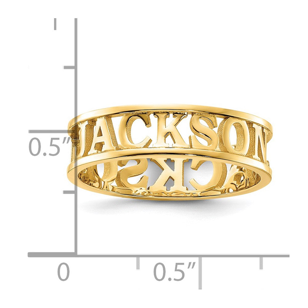 Vergoldet Sterlingsilber /gold Ausgeschnitten Name Ring