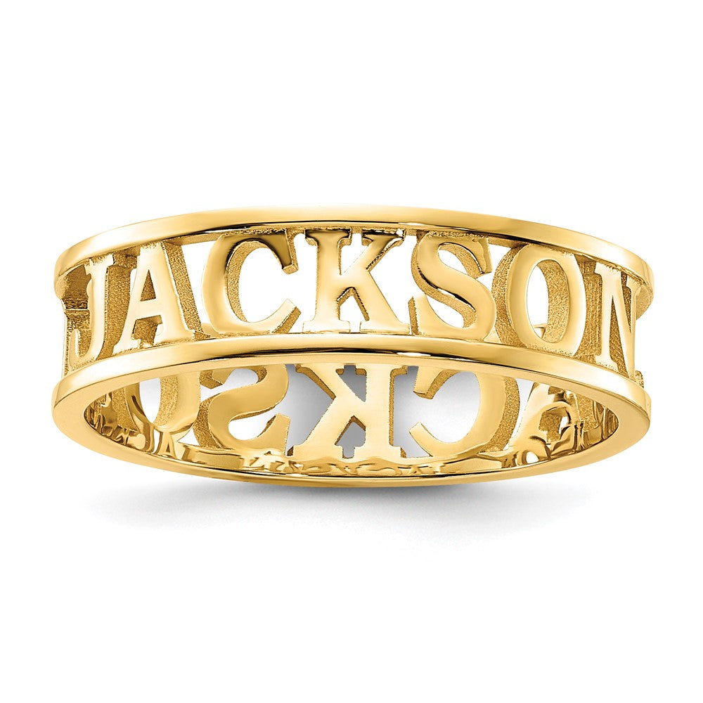 Vergoldet Sterlingsilber /gold Ausgeschnitten Name Ring