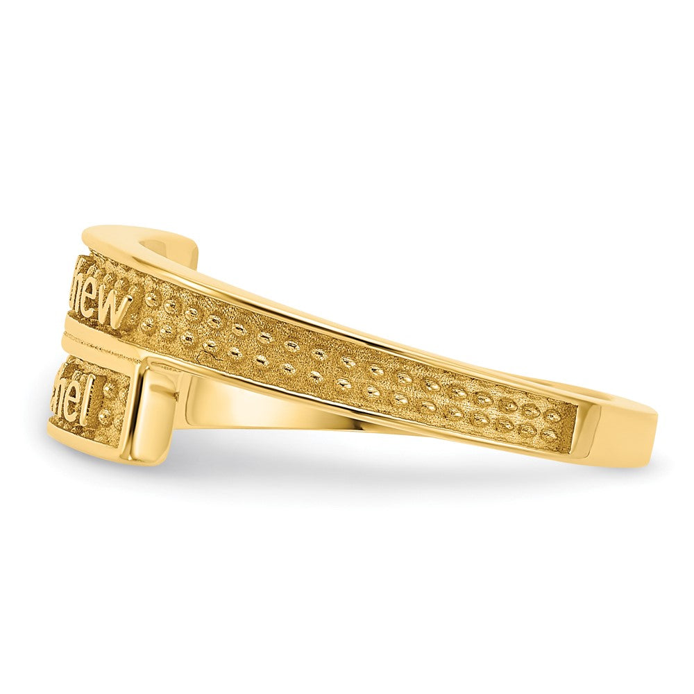 Vergoldet Personalisiert Poliert mit Sandgestrahlt Background Ring