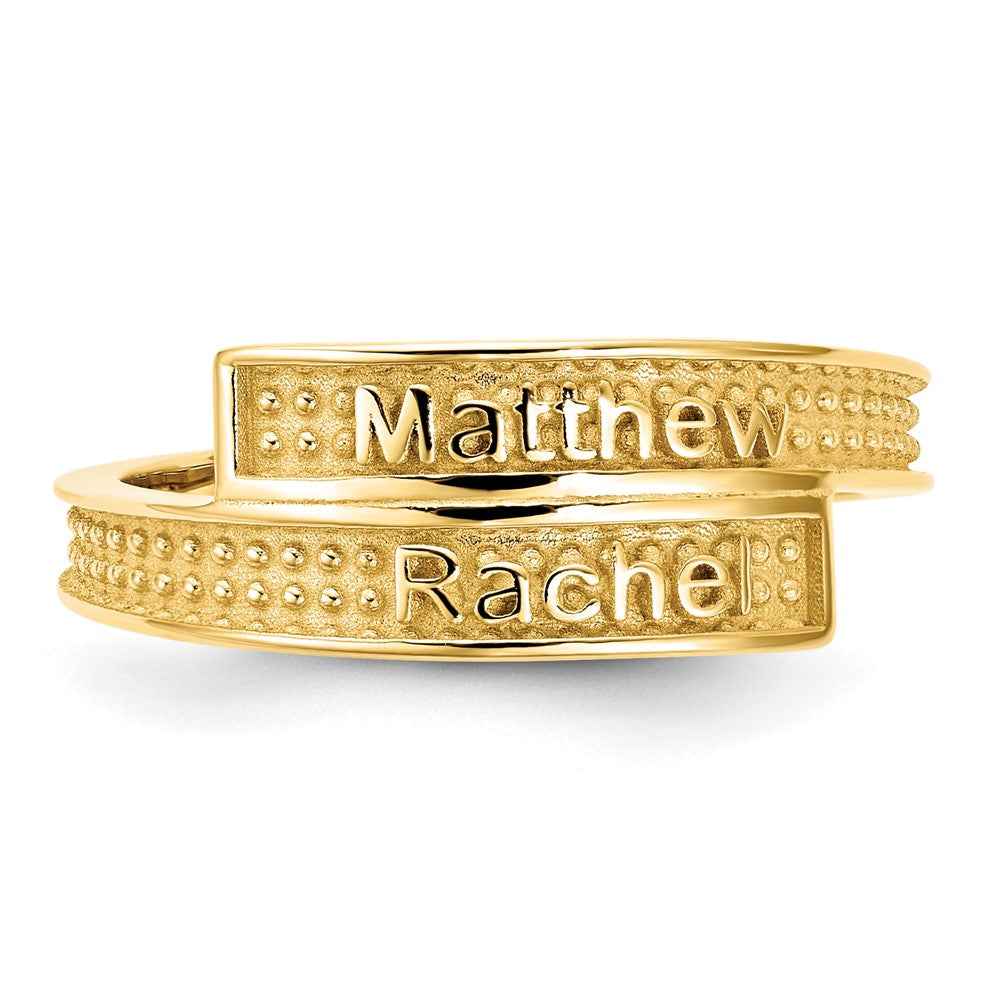 Vergoldet Personalisiert Poliert mit Sandgestrahlt Background Ring