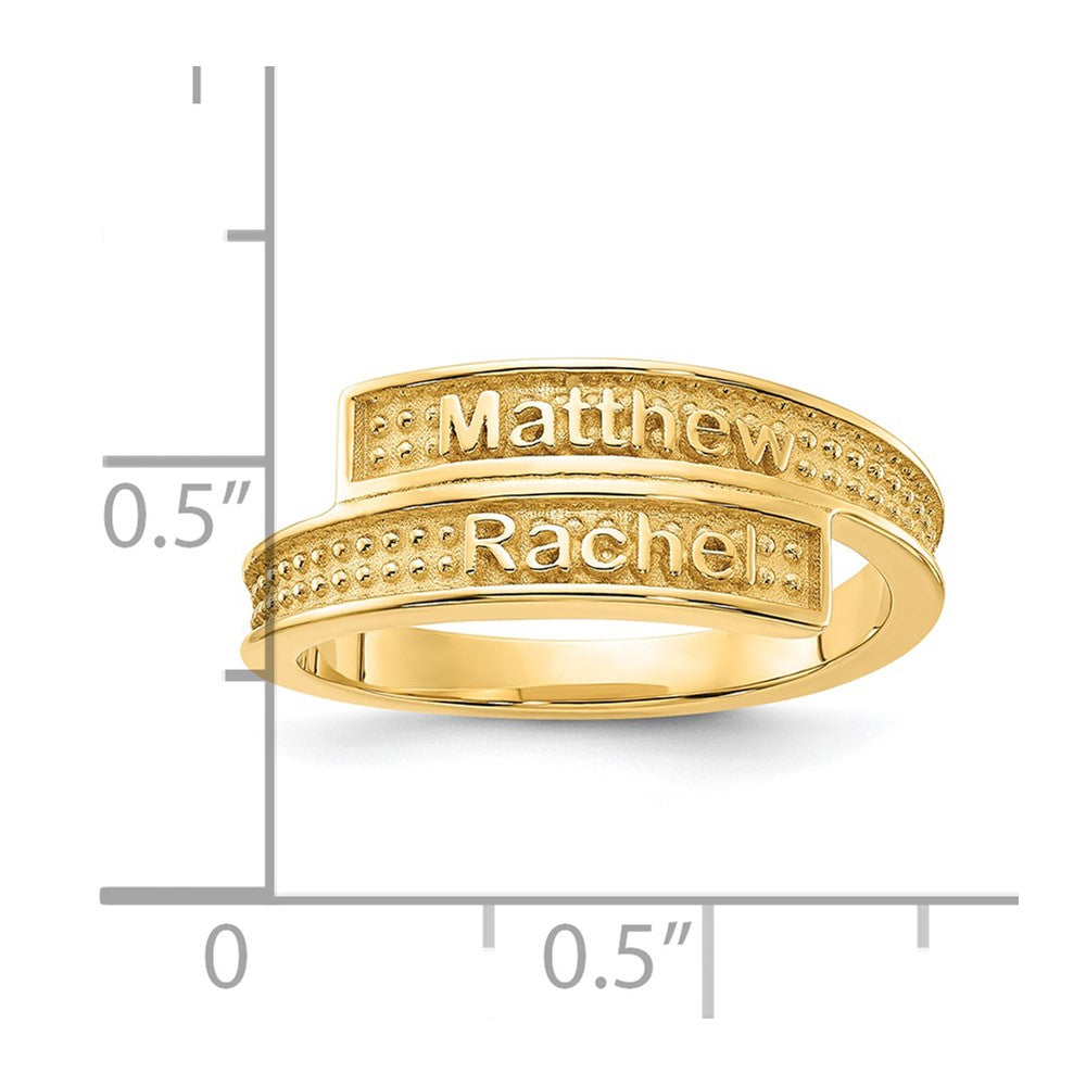 Vergoldet Personalisiert Poliert mit Sandgestrahlt Background Ring