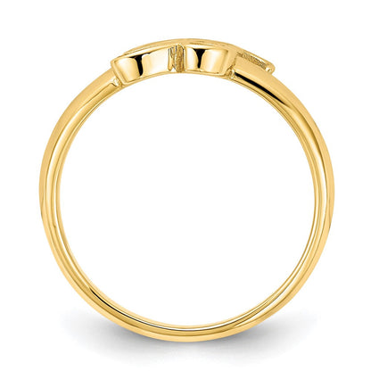 14K Gelbgold Polierter Ring mit Initiale