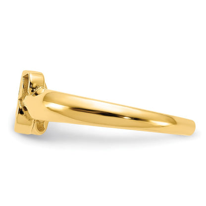 14K Gelbgold Polierter Ring mit Initiale