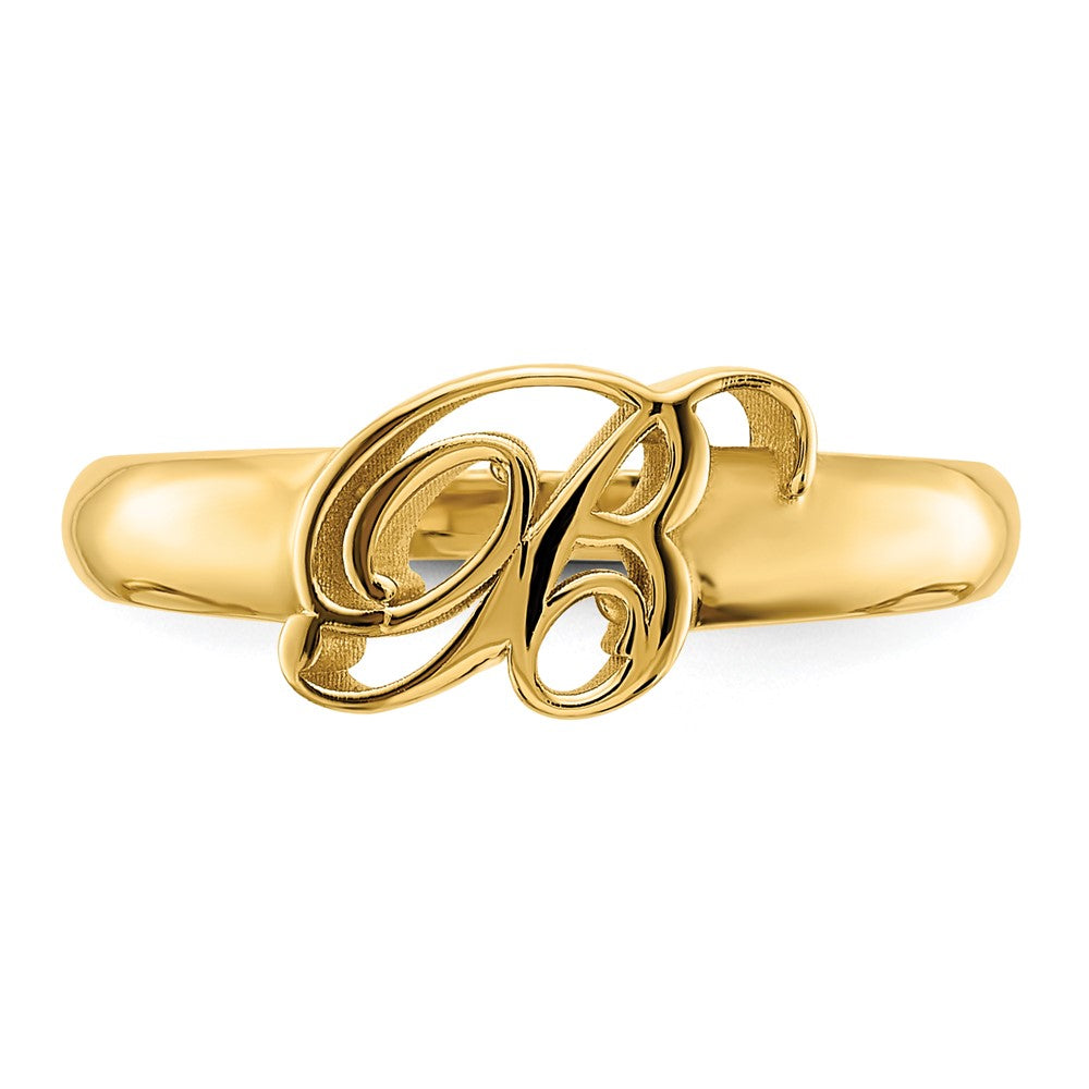 14K Gelbgold Polierter Ring mit Initiale