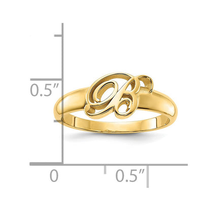 14K Gelbgold Polierter Ring mit Initiale