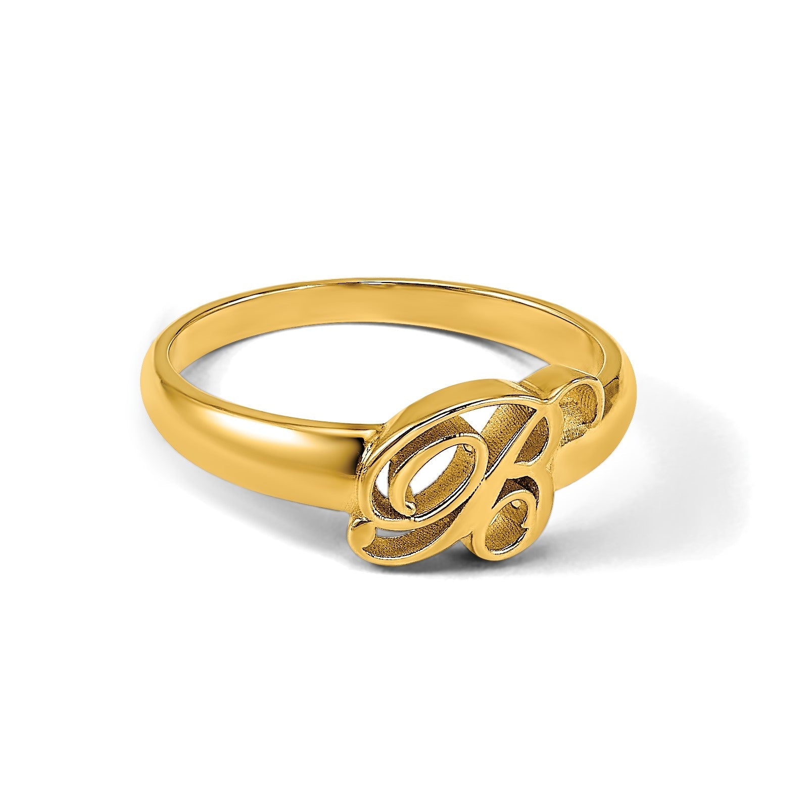 Vergoldet Sterlingsilber /gold Schreibschrift Initiale Ring