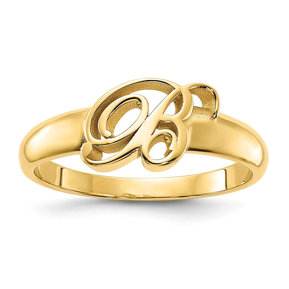 14K Gelbgold Polierter Ring mit Initiale