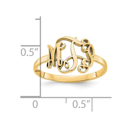 Vergoldet Sterlingsilber /gold Monogramm Ring
