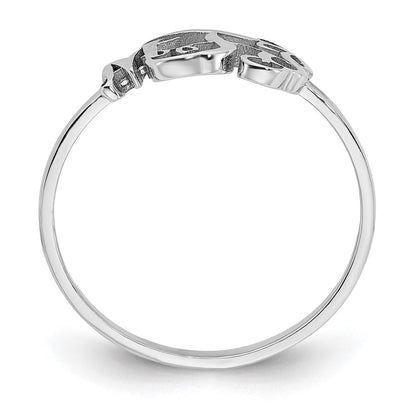 14K Weißgold Ring mit Monogramm, poliert