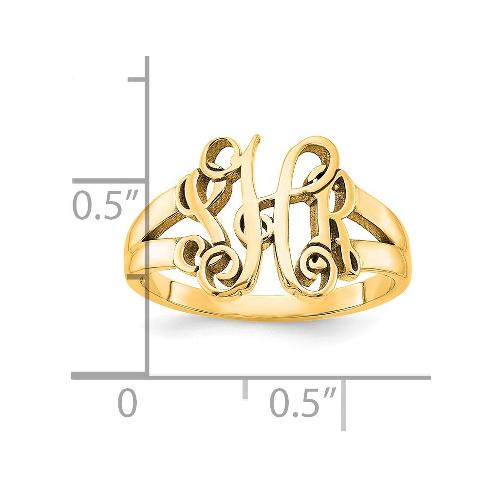 14K Gelbgold Monogramm Ring