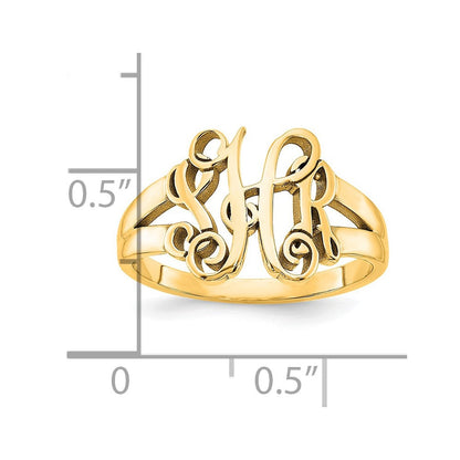 14K Gelbgold Monogramm Ring