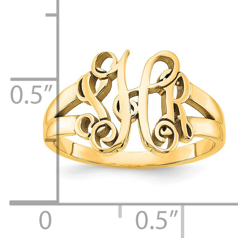 Vergoldet Sterlingsilber /gold Monogramm Ring