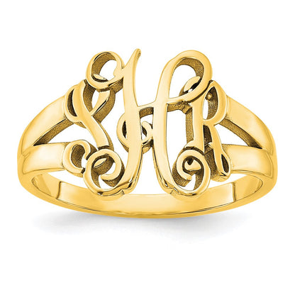 Vergoldet Sterlingsilber /gold Monogramm Ring