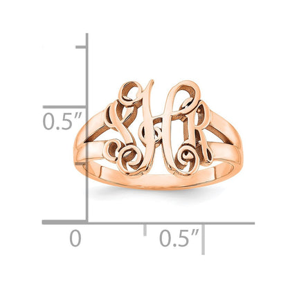 14K Roségold Monogramm Ring