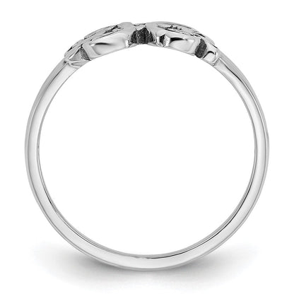 14K Weißgold Ring mit poliertem Monogramm