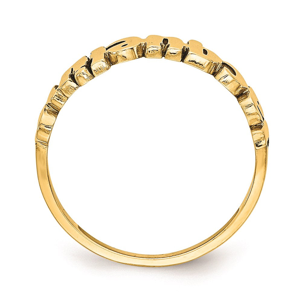 14K Gelbgold Name Platte Ring