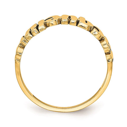 14K Gelbgold Name Platte Ring